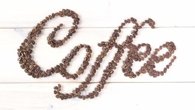 coffee word made from coffee beans