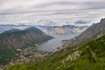 Fototapeta na wymiar One of the 10 most beautiful bays in the world - the Bay of Kotor