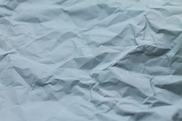 texture of crumpled paper blue background