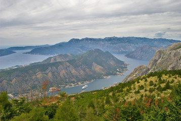 Fototapeta na wymiar Bay of Kotor - an amazing view from high above