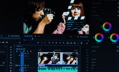 Video editing. Editing a video in an editing program