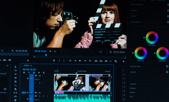 Video Editing. Editing A Video In An Editing Program