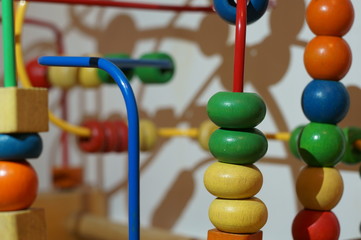 Wooden Abacus for Baby - Abstrac Close Up Background