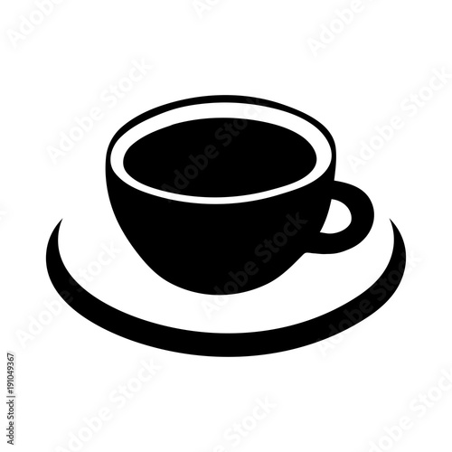 "Cup of coffee vector icon, logo, sign, emblem. Black abstract coffee