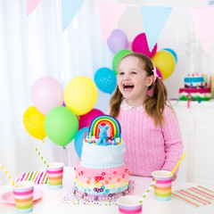 Kids birthday party with cake