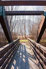 Wooden bridge on the river