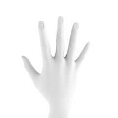 White background 3d hand gesture. 3d illustration, rendering.