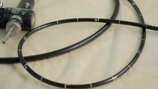 Gastroscopy device in a medical room