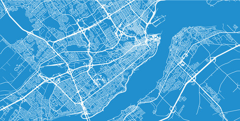 Urban vector city map of Quebec, Canada