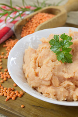 purée de lentilles corail