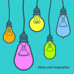 Electric bulb vector icon set