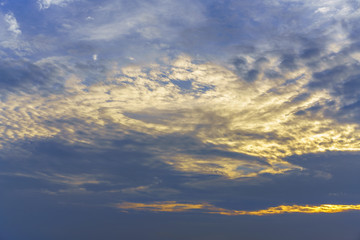 The beauty of colorful clouds in twilight background