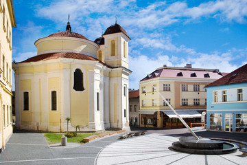 CZECH REPUBLIC, KLADNO - SETP 18, 2015: Saint Florian chapel by arch. Dientzenhofer, historical town center of town Kladno, Central Bohemia, Czech republic