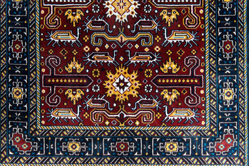  The part of turkish-azerbaijan handmade carpet. Textures and traditional motifs, vintage textures