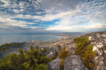 View from Table Mountain of Cape Town, South African