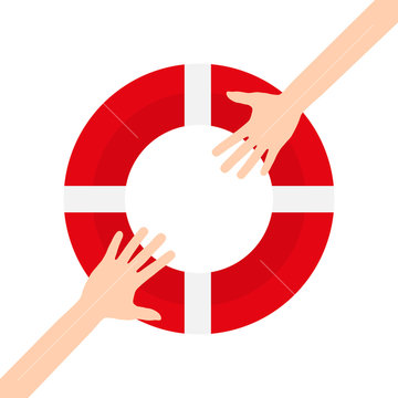 helping hands concept icon vector

