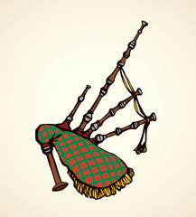 Bagpipes. Vector drawing