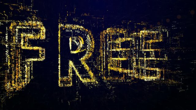 Free. Intro before starting or in pause. Tech header made up of small numbers and symbols. Show free