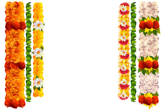 Flower garland rose and leaves for indian traditional holiday ugadi
