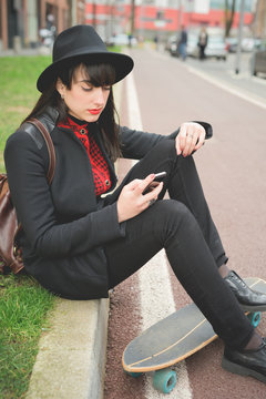 Young beautiful caucasian brown hair woman