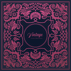 Baroque style vintage background. Vector ornamental frame, with space for text.