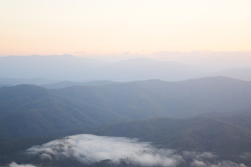 Mountain and Beautiful evening View on background 