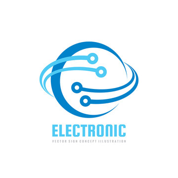 Electronic technology - vector logo template for corporate identity. Abstract global network, internet tech concept illustration. Design element.
