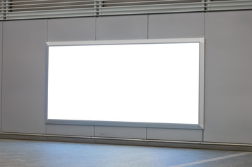 Large blank billboard on a street wall, banners with room to add your own text