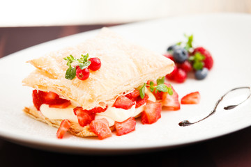 Sweet strudel with peach