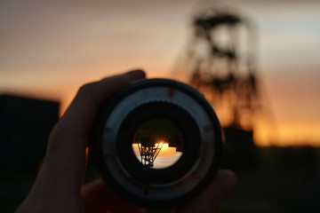 Lense reflection sunset