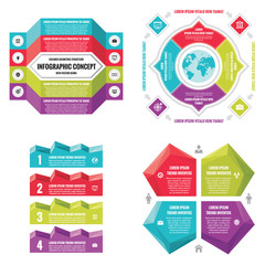 Infographic elements template business concept banners for presentation, brochure, website and other design project. Abstract infograph creative layout vector set. 