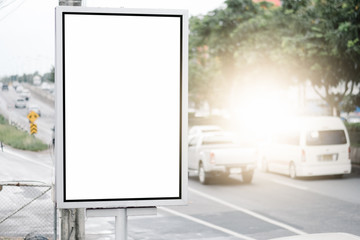 Blank advertising panel on a street.