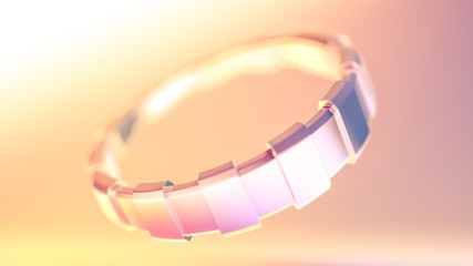 Silver bracelet, beads, jewelry. 3d illustration, 3d rendering.