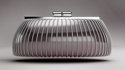 Fashionable elegant clutch, handbag. 3d illustration, 3d rendering.