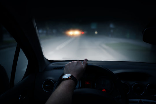 Driving A Car At Night