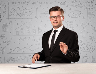 Businessman sitting at a desk
