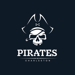 Modern professional emblem pirates for american football team