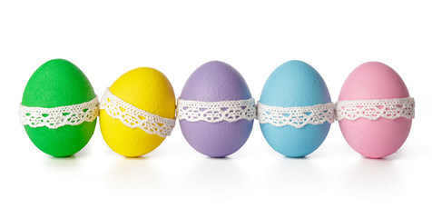 easter eggs isolated on white