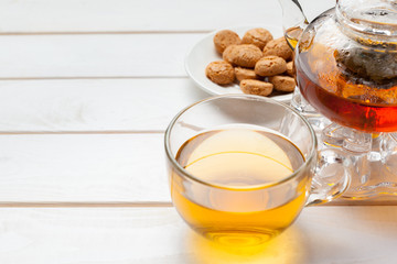 tea on the wooden table