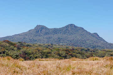 On top of the Horton Plains. View to he Kirigalpotta, the 2nd tallest mountain in Sri Lanka