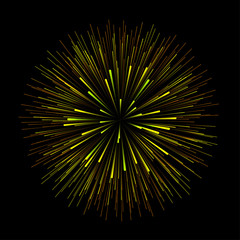 Abstract vector explosion or fireworks on a dark background. Magic light effect background.