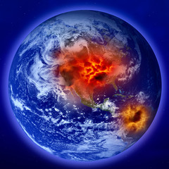 Explosion on Earth.