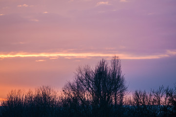 Fototapeta na wymiar winterabendhimmel