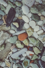 small colorful sea pebble background
