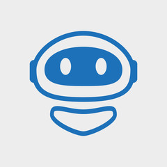 Robot logo template blue design