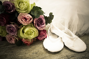ballet shoes and roses