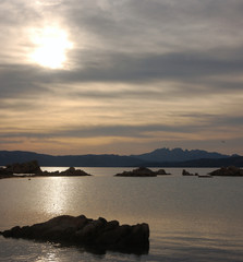 tramonto nuvoloso in sardegna