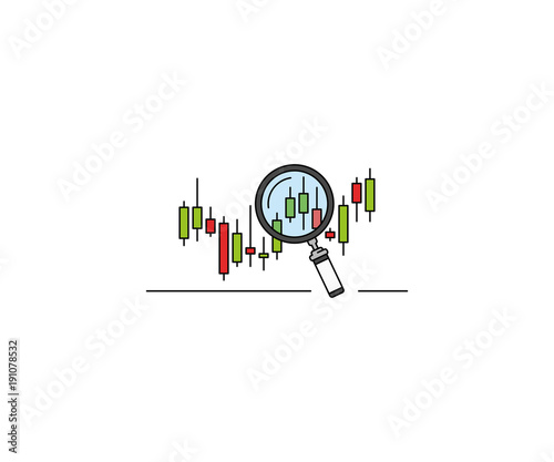 Forex Market Research Conceptual Icon Forex Chart Vector Design - 