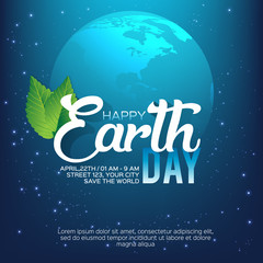 Fototapeta na wymiar Happy Earth Day Poster or Banner Background