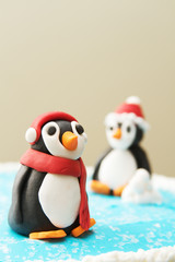 Winter Penguin Sculpture